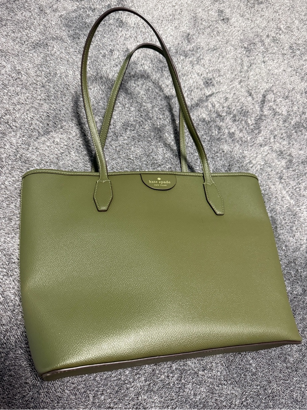 kate spade olive green leather tote